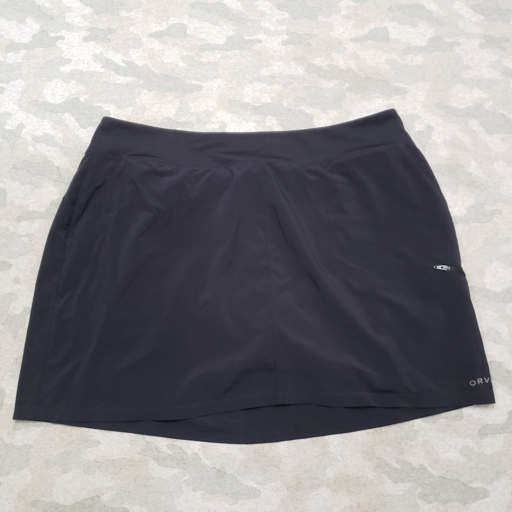 Orvis Skort Womens‎ 2XL Black Pull On Pockets Tennis Golf Outdoors Hiking